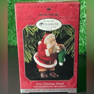 Hallmark 1998 Keepsake “New Christmas Friend” Christmas Ornament Santa Keepsake